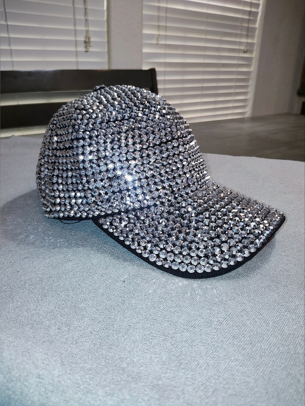 Bling Crystal Embellished Silver Baseball Cap Hat BNWT